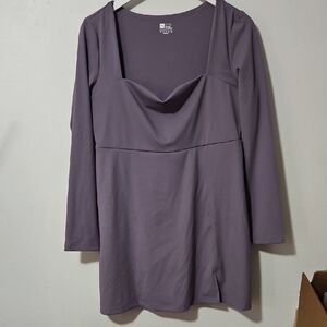 Elegant Long Sleeve Dress in Lavender